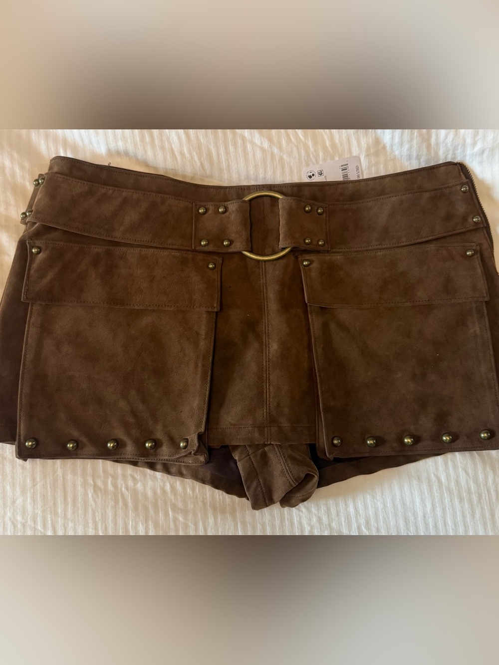 We The Free Micro Mini Suede Cargo Skort